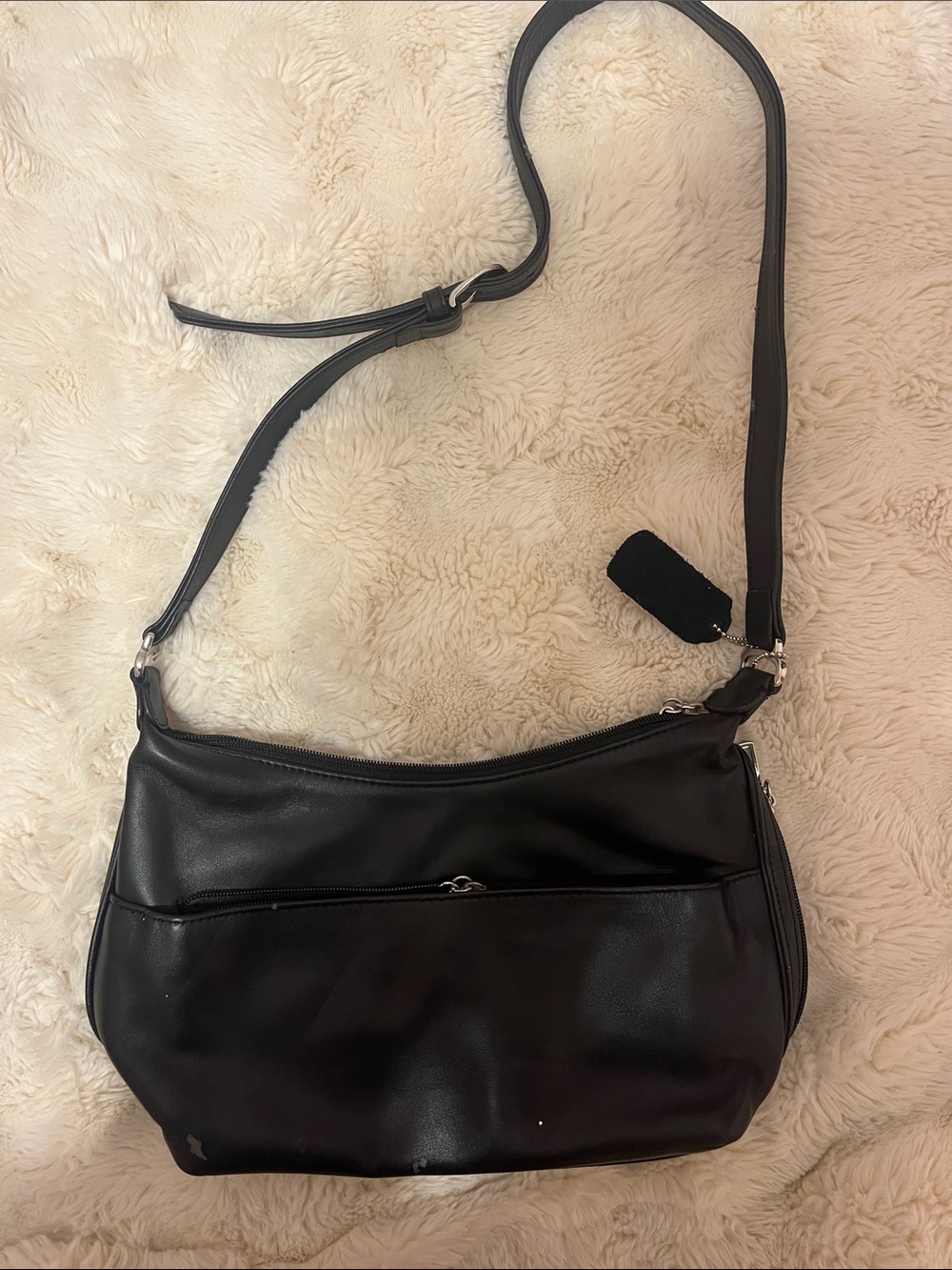 Vintage Genuine Leather Baggy Black Satchel